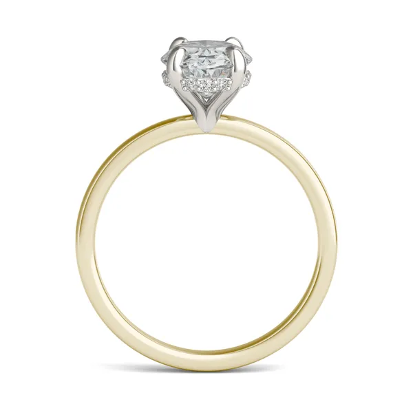 Oval Custom Hidden Halo Classic Engagement Ring Setting